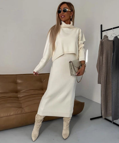 Robe longue avec coupe fluide et col classique