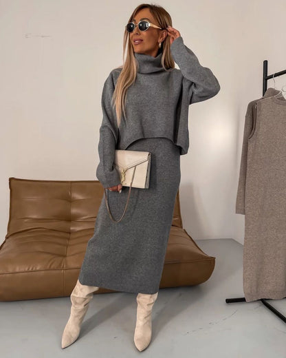 Robe longue avec coupe fluide et col classique