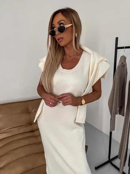 Robe longue avec coupe fluide et col classique